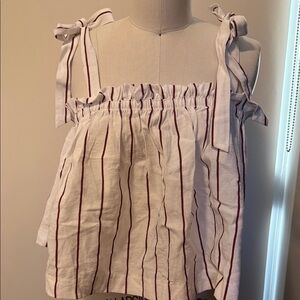 Striped White and Red Women's Top
